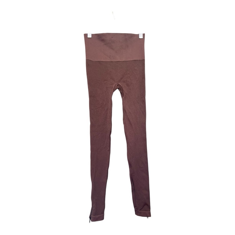SPANX brown ankle zipper leggings size S